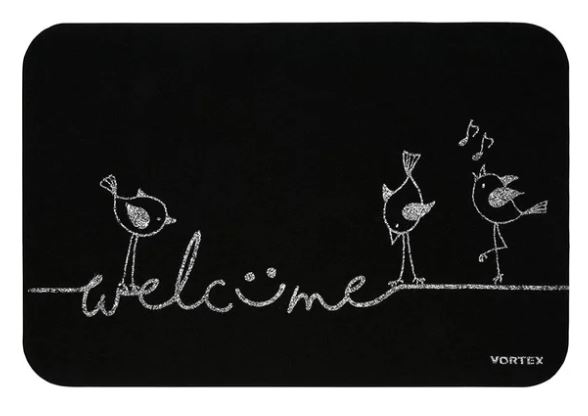 Коврик придверный 40х60 см черный Welcome птицы 24401